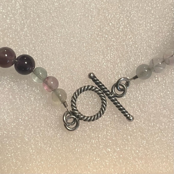 925 Sterling & Amethyst & Semi-Precious Beaded Necklace & Dangle Earrings - Picture 10 of 11